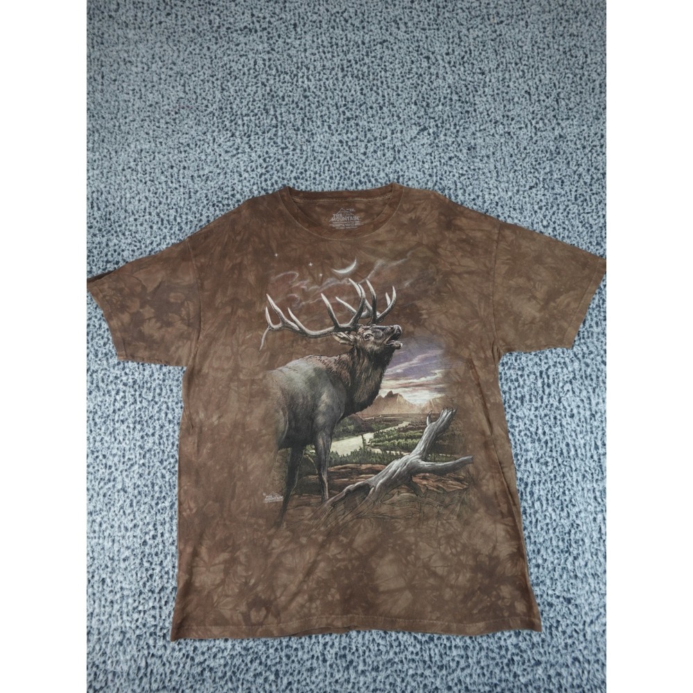 The‎ Mountain Elk T-Shirt Mens 2XL Brown Graphic Art Nature Tie Dye 2011 Neshev